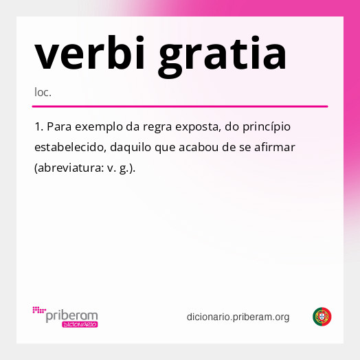 Significado de verbi gratia